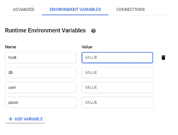 Cómo añadir variables de entorno a una función de Cloud Functions