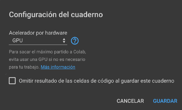Cómo elegir un entorno basado en GPU en Google Colab