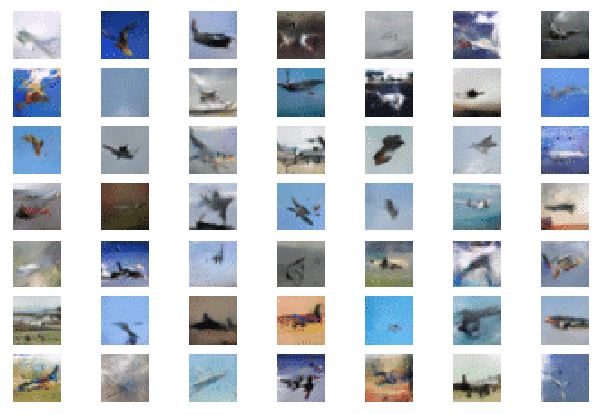 Imágenes de aviones generadas mediante una red generativa antagónica (GAN) hecha en Python 