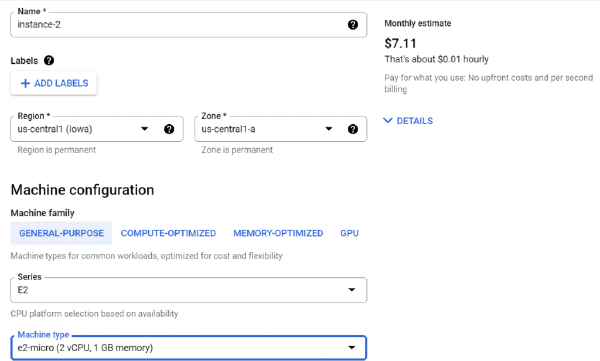 Crear Máquina Virtual Compute Engine